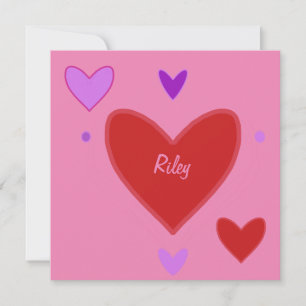 Jolie carte de la Saint-Valentin avec coeurs rouge