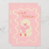 jolie carte de la Saint-Valentin avec un ours en p (Devant / Derrière)
