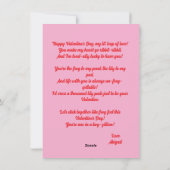 Jolie Carte de la Saint-Valentin Cœur d'Amour Gren (Dos)