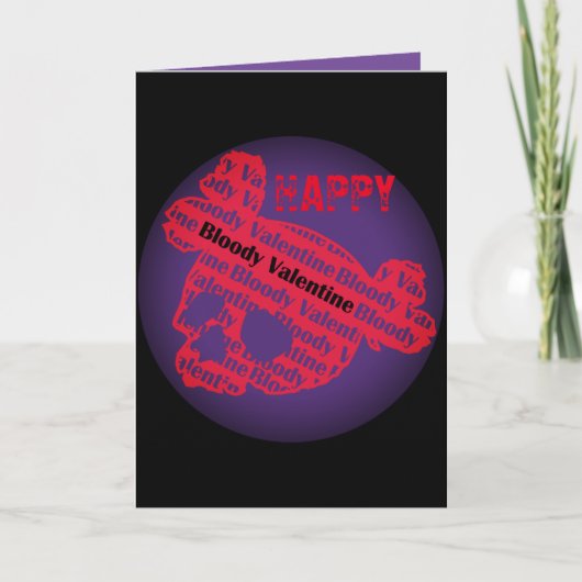 Jolie carte de la Saint-Valentin crâne rouge (Devant)