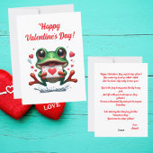 Jolie Carte de la Saint-Valentin Grenouille Mignon