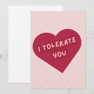 Jolie carte de la Saint-Valentin 'Je te tolère' dr