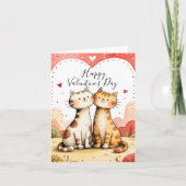 Jolie carte de la Saint-Valentin pour chat (Devant)
