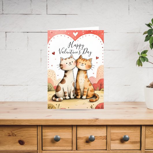 Jolie carte de la Saint-Valentin pour chat