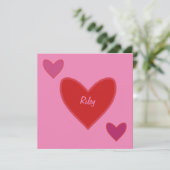 Jolie carte de la Saint-Valentin rose et rouge à c (Debout devant)