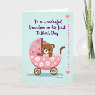 Jolie carte de l'ours de poussette pour la fête de