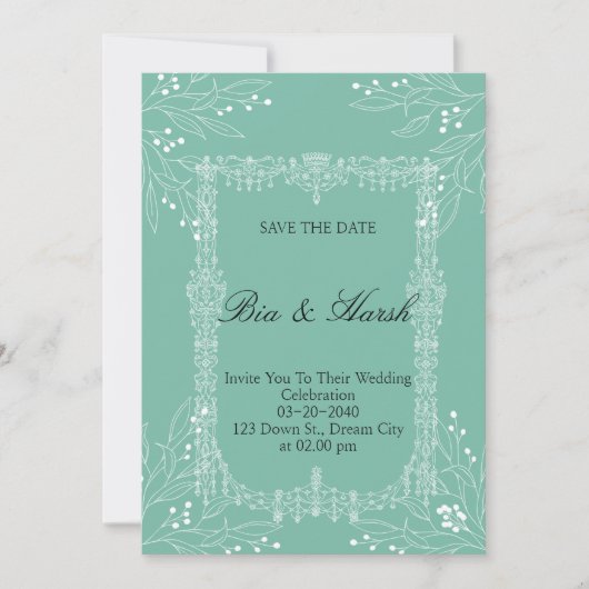 Jolie carte de mariage (Devant)