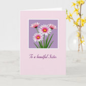 Jolie carte de mère florale fuchsia (Fleur jaune)