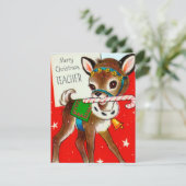 Jolie carte de message de Noël pour enseignant (Debout devant)