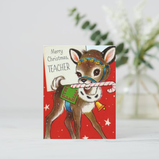 Jolie carte de message de Noël pour enseignant (Debout devant)