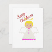 Jolie carte de Noël à plat Ange de Noël (Devant / Derrière)