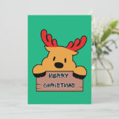 Jolie carte de Noël à plat de renne de dessin anim (Debout devant)