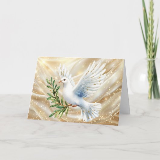 Jolie carte de Noël Colombe Blanche (Devant)