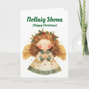 Jolie carte de Noël d'ange irlandais
