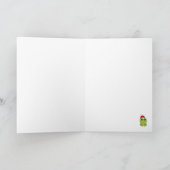 Jolie carte de Noël de grenouille avec gui (Intérieur)