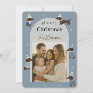 Jolie carte de Noël de teckel d'hiver