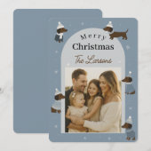 Jolie carte de Noël de teckel d'hiver (Devant / Derrière)