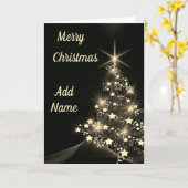 Jolie carte de Noël personnalisée avec un arbre (Fleur jaune)