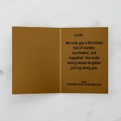 jolie carte de Noël pliée en forme de garçon en pa (Intérieur)