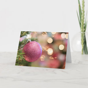 Jolie carte de Noël rose avec Ange sur le dos