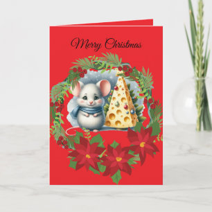 Jolie carte de Noël souris pliée