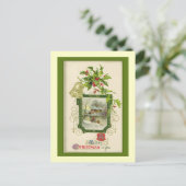 Jolie carte de Noël victorienne Vintage (Debout devant)