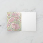 Jolie carte de note vierge Fleurs roses (Intérieur)