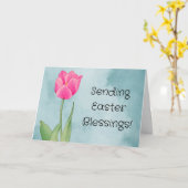 Jolie carte de Pâques avec fleurs d'art de tulipe  (Fleur jaune)