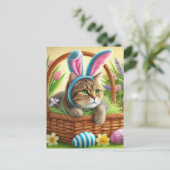 Jolie carte de Pâques de chat de vacances (Debout devant)