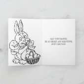 Jolie carte de Pâques de coloriage de lapin chic (Intérieur)