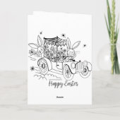 Jolie carte de Pâques heureuse à colorier (Dos)