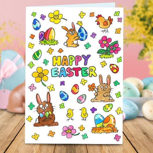 Jolie carte de Pâques joyeuse