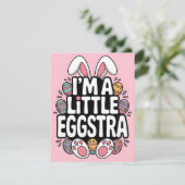 Jolie Carte de Pâques Lapin Eggstra (Debout devant)