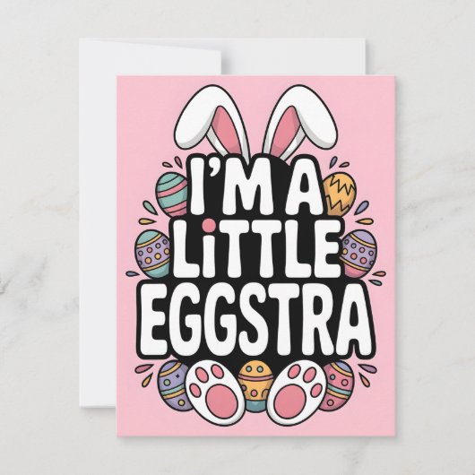 Jolie Carte de Pâques Lapin Eggstra (Devant)