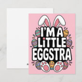Jolie Carte de Pâques Lapin Eggstra (Devant / Derrière)