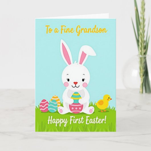 Jolie carte de Pâques pour petit-fils (Devant)
