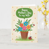 Jolie carte de pot de la fête des mères (Fleur jaune)