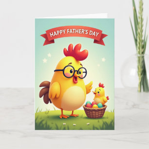 Jolie carte de poulet pour la fête des pères