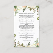 Jolie carte de prière blanc floral or d'antan (Dos)