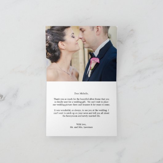 Jolie carte de remerciement de mariage - Noir (Intérieur)