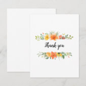 Jolie carte de remerciement florale ou carte vierg (Devant / Derrière)