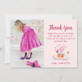 Jolie carte de remerciement plate avec photo de la (Devant)