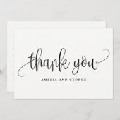 Jolie Carte de remerciements de calligraphie (Devant / Derrière)