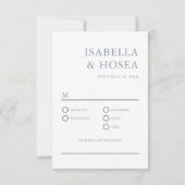 Jolie carte de réponse de mariage à paillettes ble (Dos)