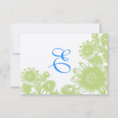 Jolie carte de réponse de mariage aux fleurs vinta (Dos)