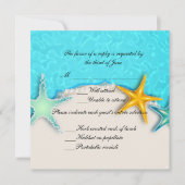 Jolie carte de réponse de plage d'été Starfish (Devant)