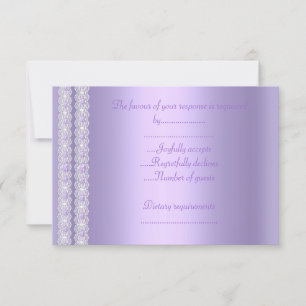 jolie carte de réponse lilac shimmer rsvp