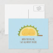 Jolie carte de Saint-Valentin au durian amoureux e (Devant / Derrière)