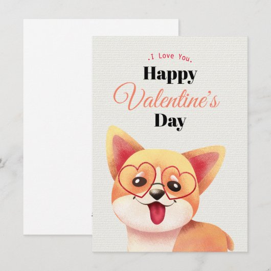 Jolie carte de Saint-Valentin joyeuse (Devant / Derrière)