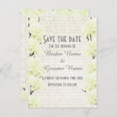 Jolie carte de sauvegarde florale jaune pâle pour  (Devant / Derrière)